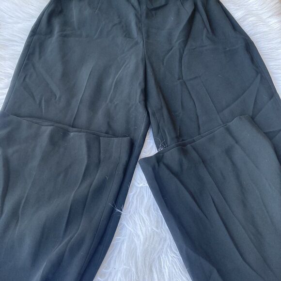 Talbots Dress Pants Sz 12 Black Side Zip Flat Front High Rise Wide Leg Womens - Picture 3 of 11